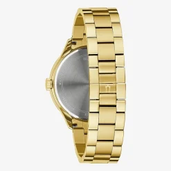 Bulova Mens Gold Tone Stainless Steel Bracelet Watch 97b227