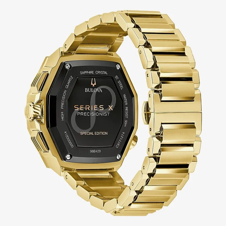 Bulova Mens Gold Tone Stainless Steel Bracelet Watch 98b429