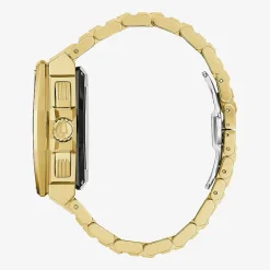 Bulova Mens Gold Tone Stainless Steel Bracelet Watch 98b429