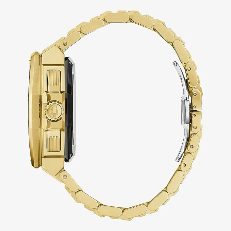 Bulova Mens Gold Tone Stainless Steel Bracelet Watch 98b429