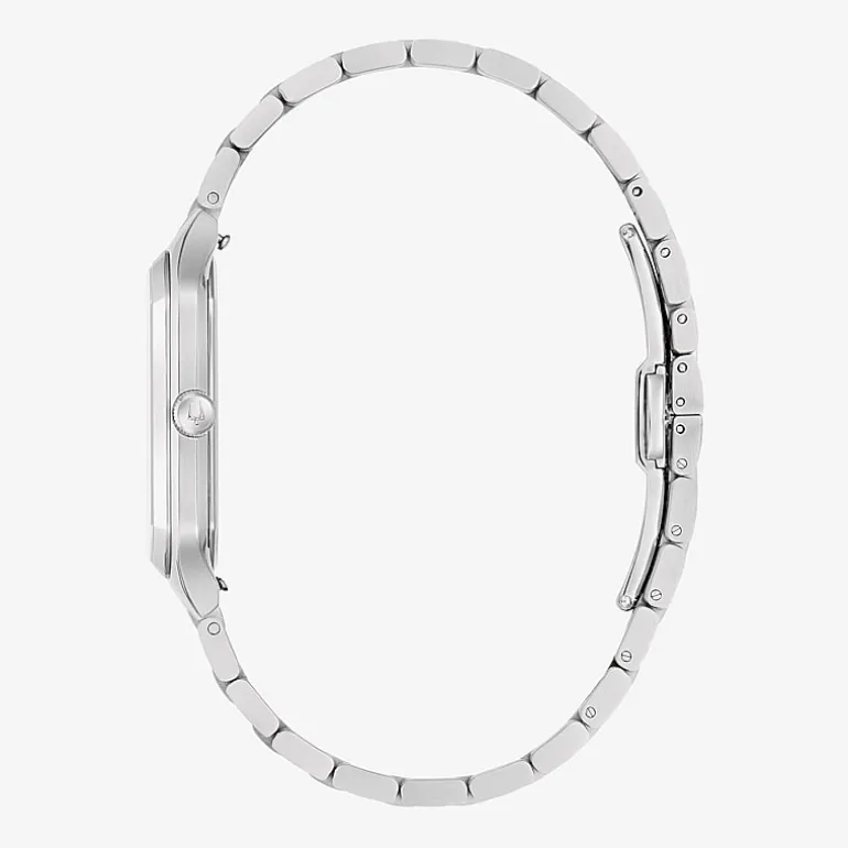 Bulova Mens Silver Tone Stainless Steel Bracelet Watch 96b471