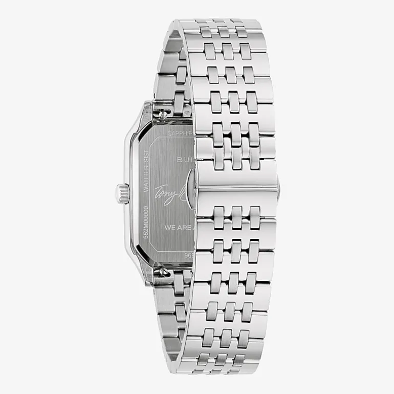 Bulova Mens Silver Tone Stainless Steel Bracelet Watch 96b471