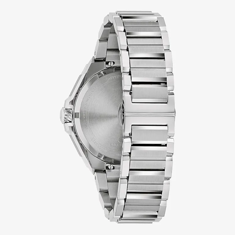 Bulova Mens Silver Tone Stainless Steel Bracelet Watch 98b456