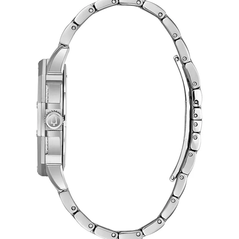 Bulova Octava Mens Silver Tone Stainless Steel Bracelet Watch 96c134