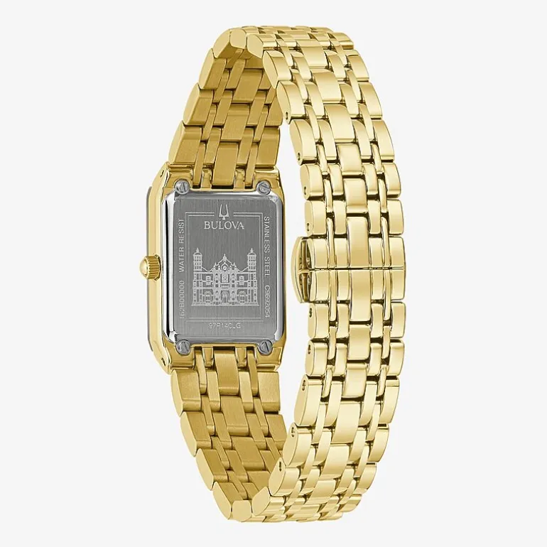 Bulova Our Lady Of Guadalupe / Nuestra Señora De Guadalupe Womens Diamond Accent Gold Tone Stainless Steel Bracelet Watch 97p140lg