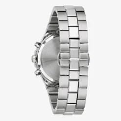 Bulova Prestige Mens Chronograph Silver Tone Stainless Steel Bracelet Watch 96b459