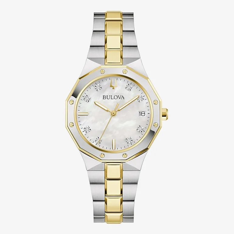 Bulova PrestigeN Womens Two Tone Stainless Steel Bracelet Watch 98p234