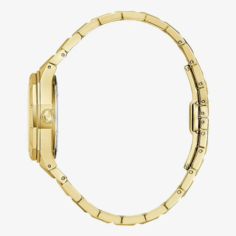 Bulova Prestige Womens Gold Tone Stainless Steel Bracelet Watch 97m119