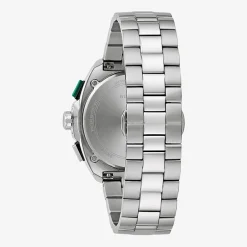 Bulova Racing Mens Chronograph Silver Tone Stainless Steel Bracelet Watch 98b468