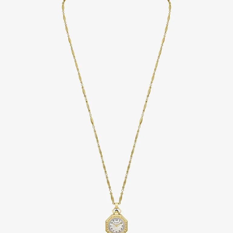 Bulova Rubaiyat Womens Gold Tone Stainless Steel Pocket Watch 97l182