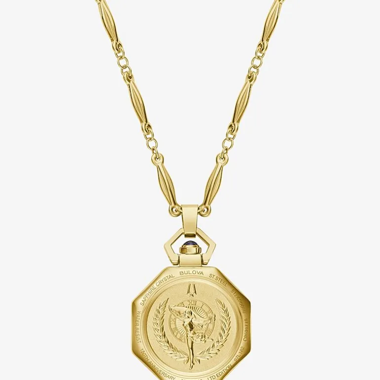 Bulova Rubaiyat Womens Gold Tone Stainless Steel Pocket Watch 97l182