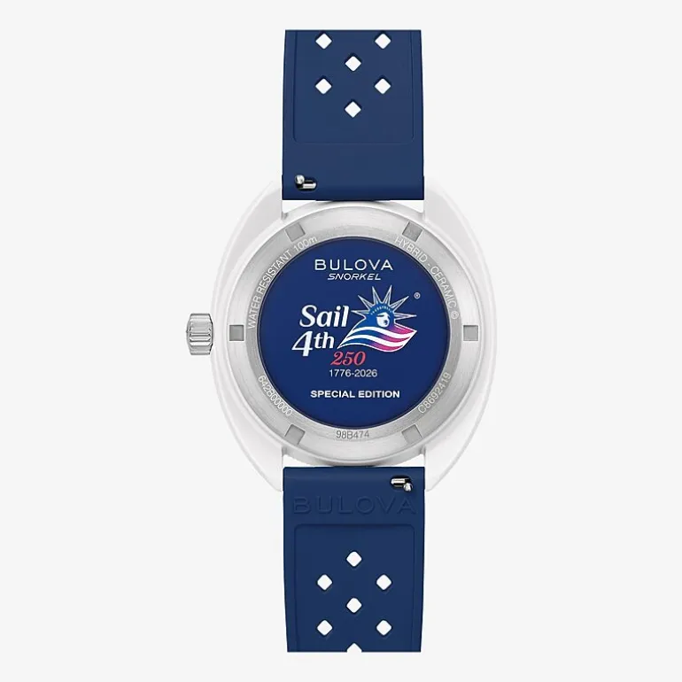 Bulova Snorkel Mens Blue Strap Watch 98b474