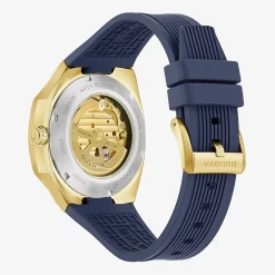 Bulova Surveyor Lp Mens Automatic Blue Strap Watch 97a205