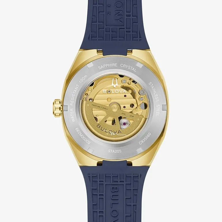 Bulova Surveyor Lp Mens Automatic Blue Strap Watch 97a205