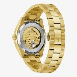 Bulova Surveyor Mens Automatic Gold Tone Stainless Steel Bracelet Watch 97a182
