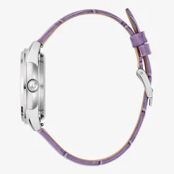 Bulova Sutton Womens Automatic Purple Leather Strap Watch 96l339