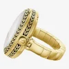 Bulova Womens Gold Tone Stainless Steel Ring Watch 97l188