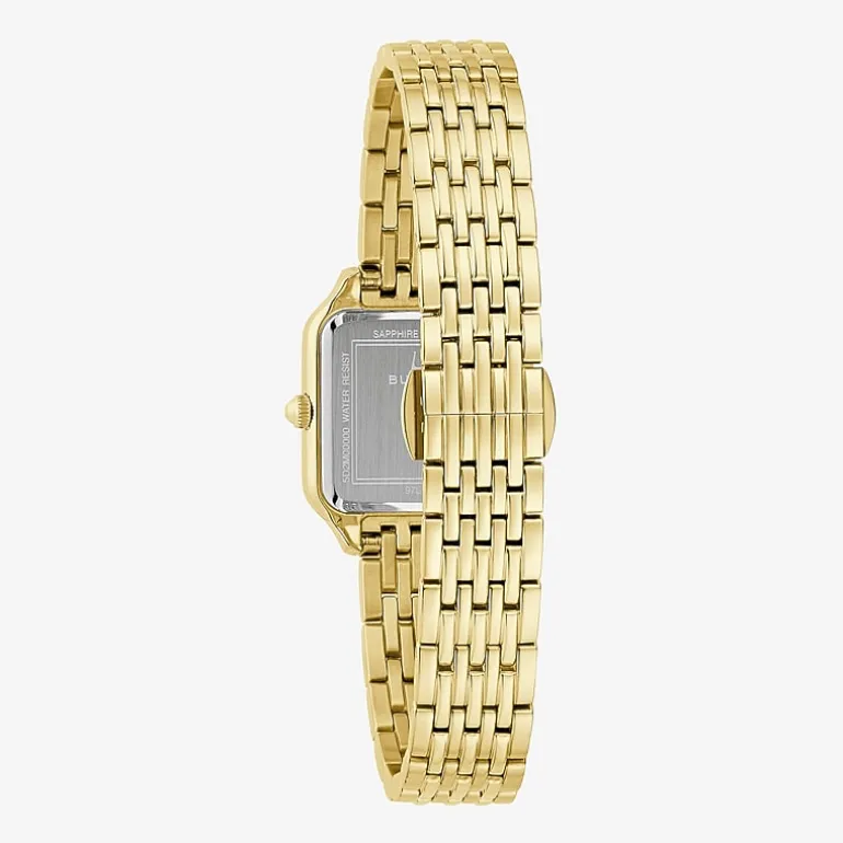 Bulova Womens Gold Tone Stainless Steel Bracelet Watch 97l191