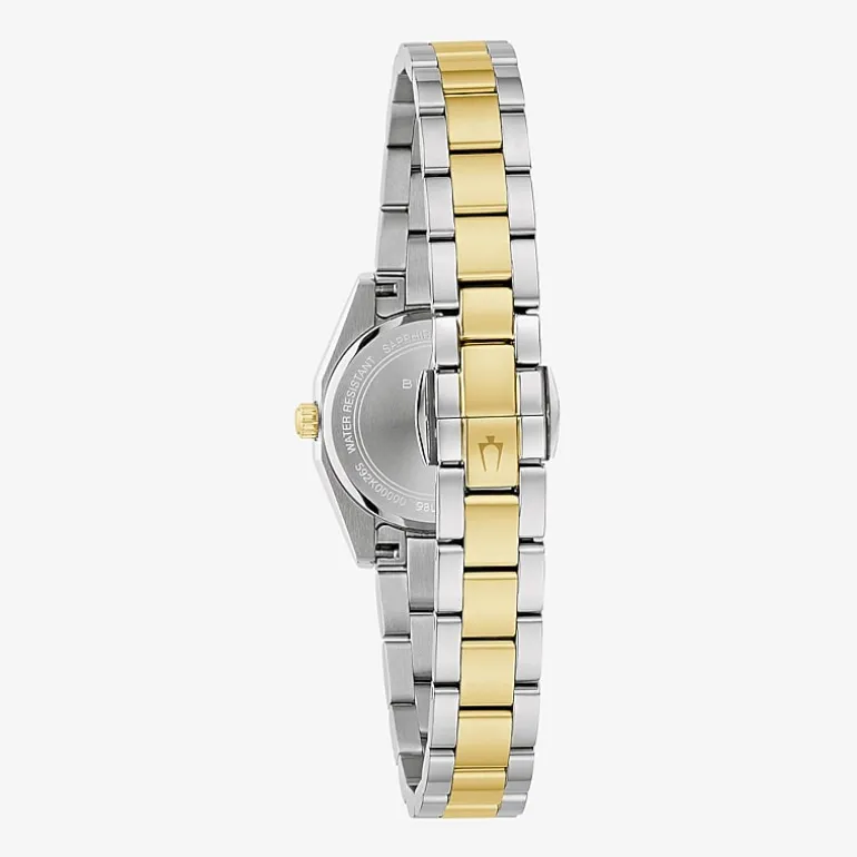 Bulova Womens Two Tone Stainless Steel Bracelet Watch 98l329