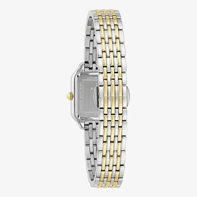Bulova Womens Two Tone Stainless Steel Bracelet Watch 98l330