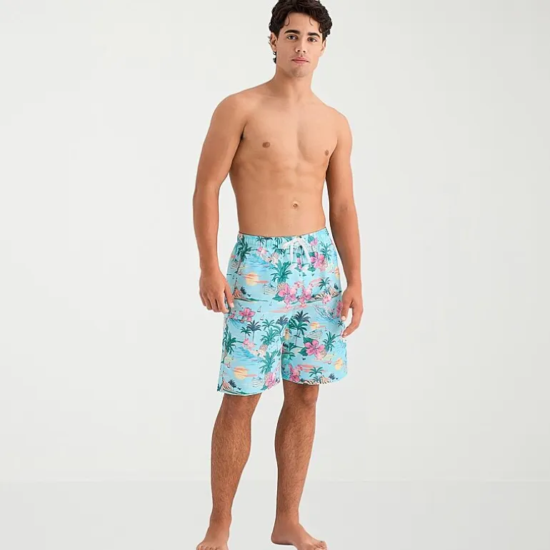 Burnside Mens Drawstring Waist 8" Swim Trunks