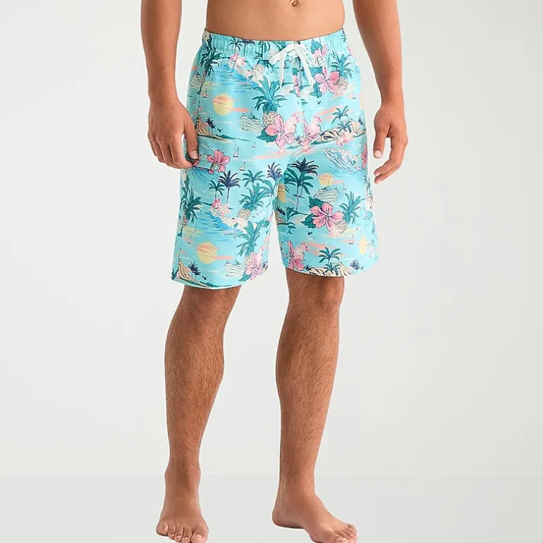 Burnside Mens Drawstring Waist 8" Swim Trunks