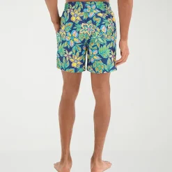 Burnside Mens Drawstring Waist 6" Floral Swim Trunks