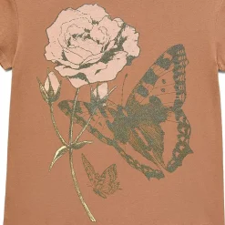 Butterfly Boyfriend Tee Womens Juniors Crew Neck Short Sleeve Loose Fit Graphic T-Shirt