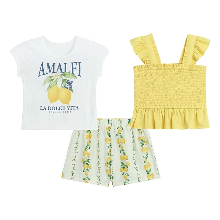 by&by girl Lemons Toddler Girls 3-pc. Short Set
