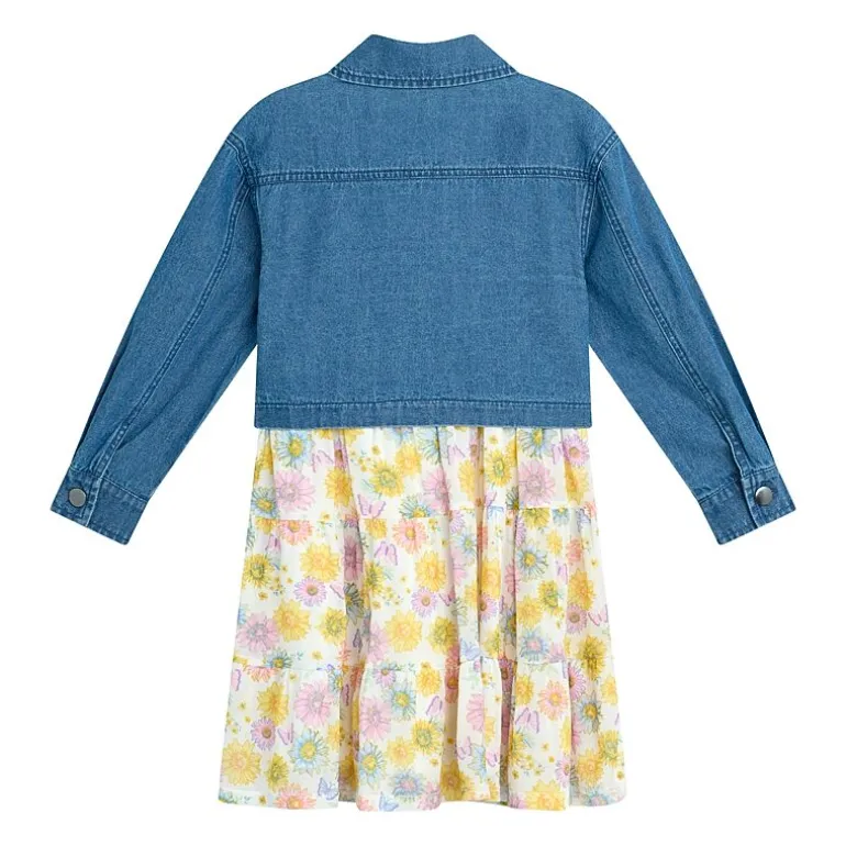 by&by girl Little Girls Cap Floral 2-pc. Dress Set