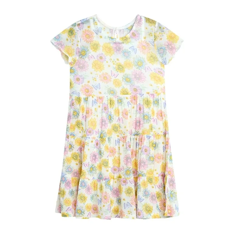 by&by girl Little Girls Cap Floral 2-pc. Dress Set