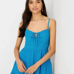 by&by Womens Juniors Sweetheart Neck Sleeveless Fit + Flare Dress