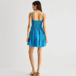 by&by Womens Juniors Sweetheart Neck Sleeveless Fit + Flare Dress