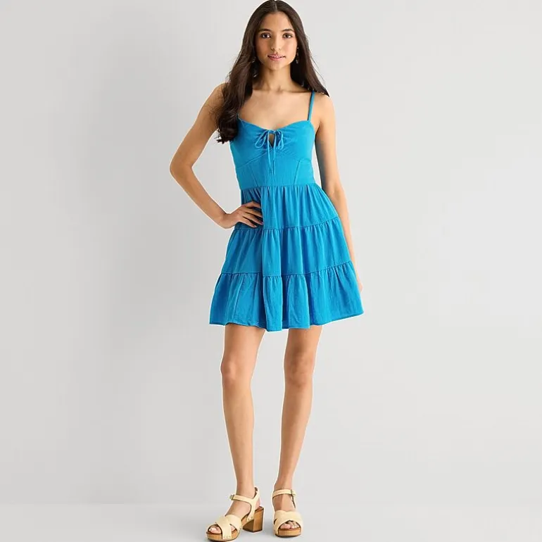 by&by Womens Juniors Sweetheart Neck Sleeveless Fit + Flare Dress
