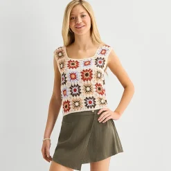 by&by Womens Juniors V Neck Sleeveless Tank Top