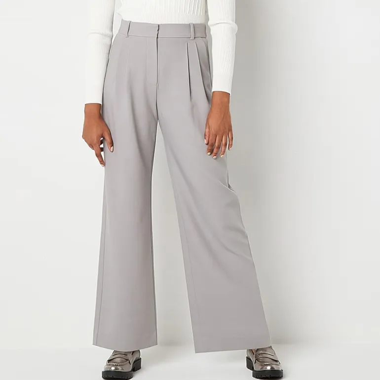 by&by Womens Juniors Wide Leg High Rise Trouser
