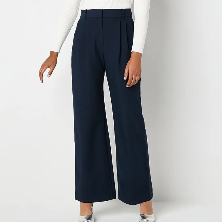 by&by Womens Juniors Wide Leg High Rise Trouser