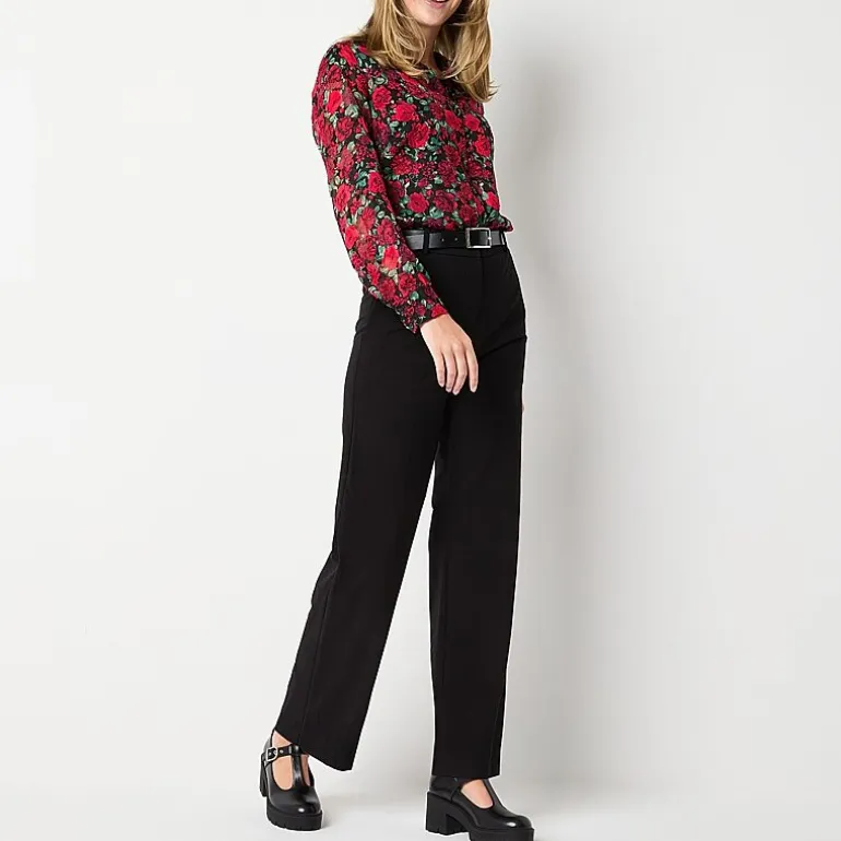 by&by Womens Juniors Wide Leg High Rise Trouser