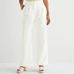 by&by Womens Juniors Wide Leg Mid Rise Trouser