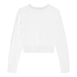 Byer California Girls Round Neck Long Sleeve Button Cardigan