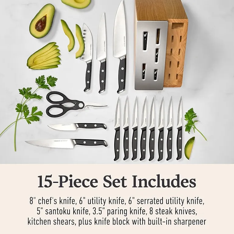 Calphalon 15-pc. with Sharpin Edgetech Knife Block Set