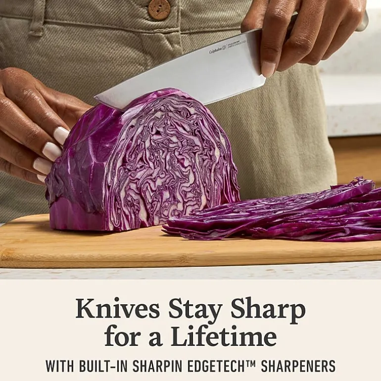 Calphalon Stainless Steel 15-pc. with Sharpin Edgetech Knife Block Set