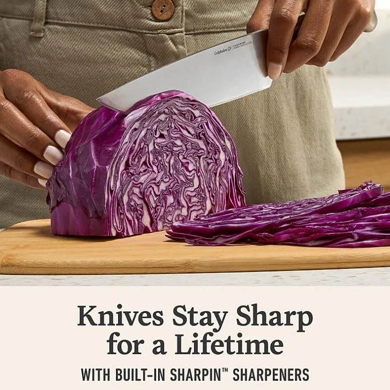 Calphalon Stainless Steel 15-pc. with Sharpin Edgetech Knife Block Set