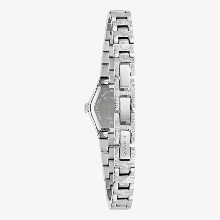 Caravelle Designed By Bulova Womens Silver Tone Stainless Steel Bracelet Watch 43l228