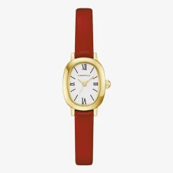 Caravelle Designed By Bulova Womens Red Leather Strap Watch 44l270