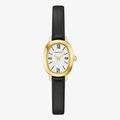 Caravelle Designed By Bulova Womens Black Leather Strap Watch 44l269
