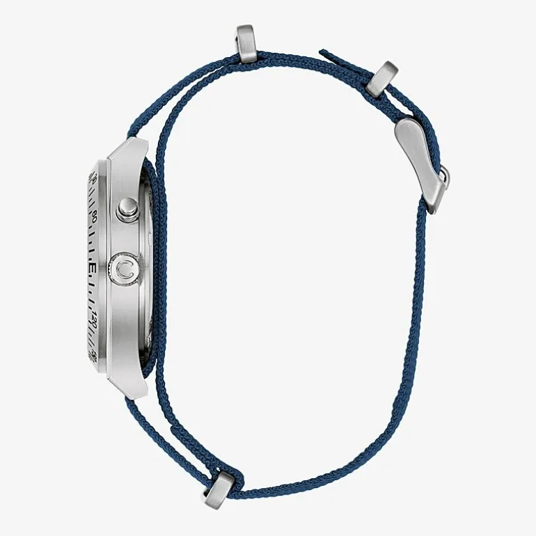 Caravelle Designed By Bulova Mens Blue Strap Watch 43c126