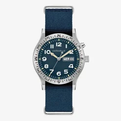 Caravelle Designed By Bulova Mens Blue Strap Watch 43c126