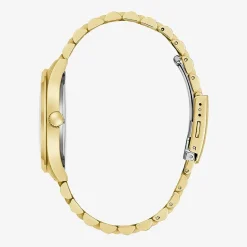 Caravelle Designed By Bulova Mens Gold Tone Stainless Steel Bracelet Watch 44b132