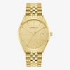 Caravelle Designed By Bulova Mens Diamond Accent Silver Tone Stainless Steel Bracelet Watch 43d108